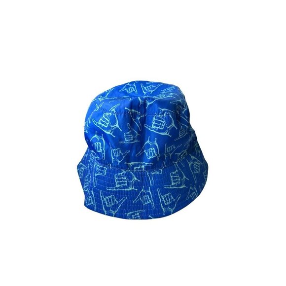 Juicebox Bucket Blue Hat Sun Baby White Hang Ten Hand Sign UV 50+ One Size - Picture 6 of 7